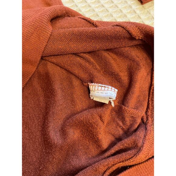 Athleta Burnt Orange V Neckline Long Sleeve Relaxed Athleisure Sweater/Tee Med - Picture 10 of 12
